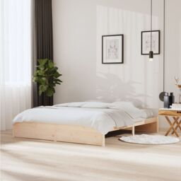 Berkfield Home Bed Frame Solid Wood 180x200 cm Super King Size in Brown - thumbnail 1