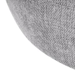 Wyld and Coco Light Grey Round Fabric Pouffe with Eucalyptus Wood Base - thumbnail 5