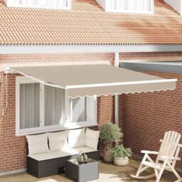 Berkfield Home Manual Retractable Awning Beige 350x250 cm - thumbnail 2