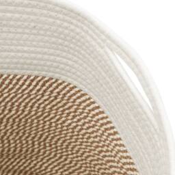 Berkfield Home Storage Basket Brown & White √ò40x35 cm Cotton - Size: 40x35 cm - thumbnail 6