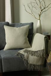 Furn Rowan Waffle Knitted Cushion in Natural - Size: 45 cm x 45 cm - thumbnail 3