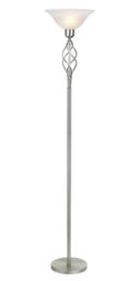Happy Homewares Classic Knot Twist Floor Lamp Uplighter in Satin Chrome in Metallic Silver - thumbnail 1