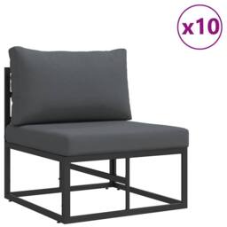 Berkfield Home Garden Sofa Set 13 pcs Black 353 x 353 x 71 cm Aluminium - thumbnail 1