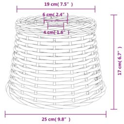 Berkfield Home Ceiling Lamp Shade Brown √ò25x17 cm Wicker - Size: 25x17 cm - thumbnail 4