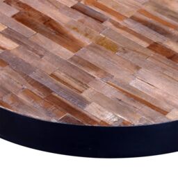 Berkfield Home Coffee Table Round Reclaimed Teak Wood in Black - thumbnail 5