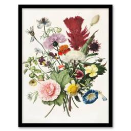 Artery8 Herman Henstenburgh Colourful Bouquet of Flowers Framed Wall Art Print - Size: A4 - thumbnail 1