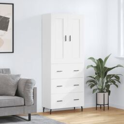 Berkfield Home Highboard White 69.5x34x180 cm Engineered Wood - thumbnail 1