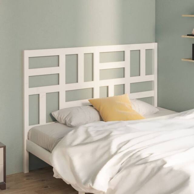 Berkfield Home Beautiful Bed Headboard White 126x4x104 cm Solid Wood Pine - Size: 126 x 4 x 104 cm - image 1