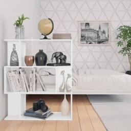 Berkfield Home Classic Book Cabinet/Room Divider White 80x24x96 cm Engineered Wood - Size: 80 x 24 x 96 cm - thumbnail 4