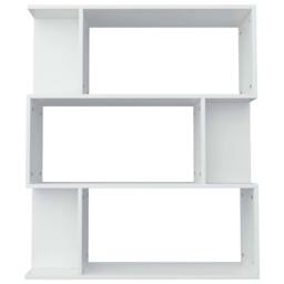 Berkfield Home Classic Book Cabinet/Room Divider White 80x24x96 cm Engineered Wood - Size: 80 x 24 x 96 cm - thumbnail 6