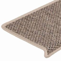 Berkfield Home Stair Mats Self-adhesive Sisal-Look 15 pcs 65x21x4 cm Dark Beige - Size: Medium - thumbnail 7