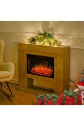 Living and Home Artificial Christmas Mantel Swag with LED Warm White Lights 90cm in Green - thumbnail 2