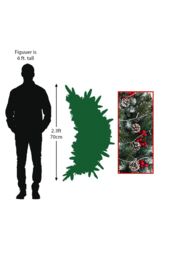 Living and Home Artificial Christmas Mantel Swag with LED Warm White Lights 90cm in Green - thumbnail 5