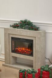 Living and Home Artificial Christmas Mantel Swag with LED Warm White Lights 90cm in Green