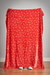 Catherine Lansfield 'Christmas Candy Cane' Blanket Throw in Red - Size: 130 cm x 170 cm - thumbnail 2