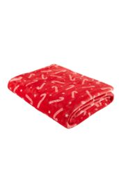 Catherine Lansfield 'Christmas Candy Cane' Blanket Throw in Red - Size: 130 cm x 170 cm - thumbnail 6