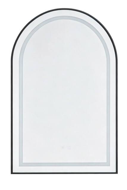 Living and Home Anti-fog Bathroom Mirror with Dimmable LED Light in Black - image 1