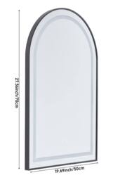 Living and Home Anti-fog Bathroom Mirror with Dimmable LED Light in Black - thumbnail 7