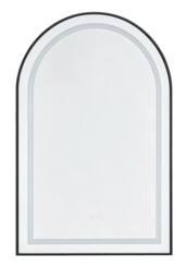 Living and Home Anti-fog Bathroom Mirror with Dimmable LED Light in Black