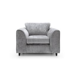 Abakus Direct Harriet Crushed Chenille Armchair Chair in Light Grey - thumbnail 2