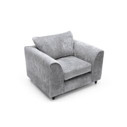 Abakus Direct Harriet Crushed Chenille Armchair Chair in Light Grey - thumbnail 5