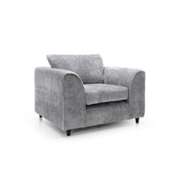 Abakus Direct Harriet Crushed Chenille Armchair Chair in Light Grey - thumbnail 3