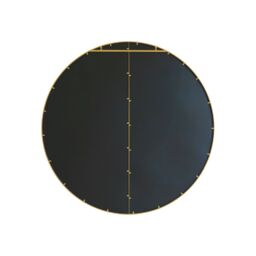 MirrorOutlet Gold Extra Large Circular Window Metal Garden Wall Mirror (180x180cm) - Size: 1 Pack - thumbnail 3