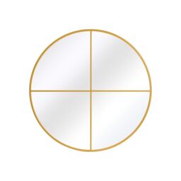 MirrorOutlet Gold Extra Large Circular Window Metal Garden Wall Mirror (180x180cm) - Size: 1 Pack - thumbnail 5