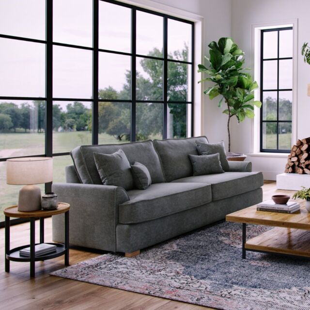 The Great Sofa Company Ophelia 4 Seater Chenille Sofa in Dark Grey - Size: 3 Seater - image 1