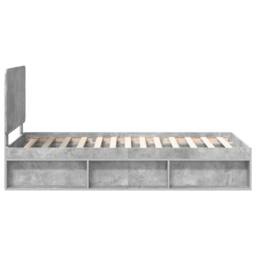 Berkfield Home Bed Frame with Headboard Concerte 90 x 200 cm Solid Pine Wood in Grey - thumbnail 8