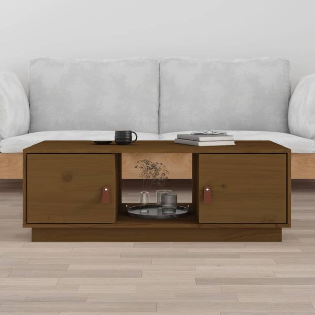 Berkfield Home Coffee Table Honey Brown 100x50x35 cm Solid Wood Pine - Size: 100 x 50 x 35 cm - image 1