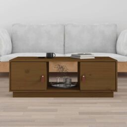Berkfield Home Coffee Table Honey Brown 100x50x35 cm Solid Wood Pine - Size: 100 x 50 x 35 cm - thumbnail 1