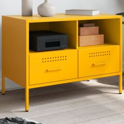 Berkfield Home TV Cabinet Mustard Yellow 68x39x50.5 cm Steel