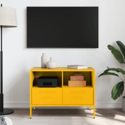 Berkfield Home TV Cabinet Mustard Yellow 68x39x50.5 cm Steel - thumbnail 3