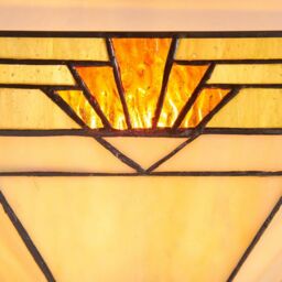 Loops Tiffany Glass Wall Light Rich Cream & Gold Pendant Shade Interior Sconce i00256 in Clear - thumbnail 3