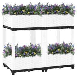 Berkfield Home Raised Bed 80x40x71 cm Polypropylene in White - Size: 80 x 40 x 71 cm - thumbnail 3
