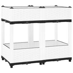 Berkfield Home Raised Bed 80x40x71 cm Polypropylene in White - Size: 80 x 40 x 71 cm - thumbnail 2