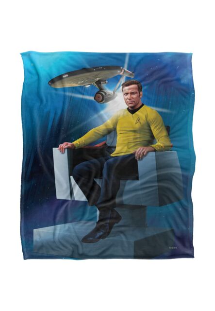 Star Trek Captains Chair Silky Touch Super Soft Throw Blanket 152 X 127 cm in White - image 1