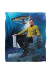 Star Trek Captains Chair Silky Touch Super Soft Throw Blanket 152 X 127 cm in White - thumbnail 1