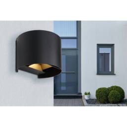 Netlighting Veronika Outdoor Up Down Wall Lamp Black IP54 Glass Shade LED - thumbnail 6