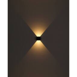 Netlighting Veronika Outdoor Up Down Wall Lamp Black IP54 Glass Shade LED - thumbnail 5
