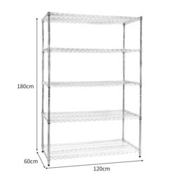 Monstershop KuKoo Wire Racking - 60cm x 120cm x 180cm in Silver - Size: 60 cm x 120 cm x 180 cm - thumbnail 3