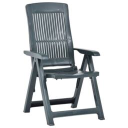 Berkfield Home Garden Reclining Chairs 2 pcs Plastic Green - thumbnail 1