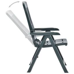 Berkfield Home Garden Reclining Chairs 2 pcs Plastic Green - thumbnail 5