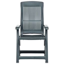Berkfield Home Garden Reclining Chairs 2 pcs Plastic Green - thumbnail 3