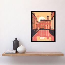 "Artery8 Wall Art Print Roman Baths Georgian Architecture Art Framed in Black - Size: W12"" x H16""" - thumbnail 2