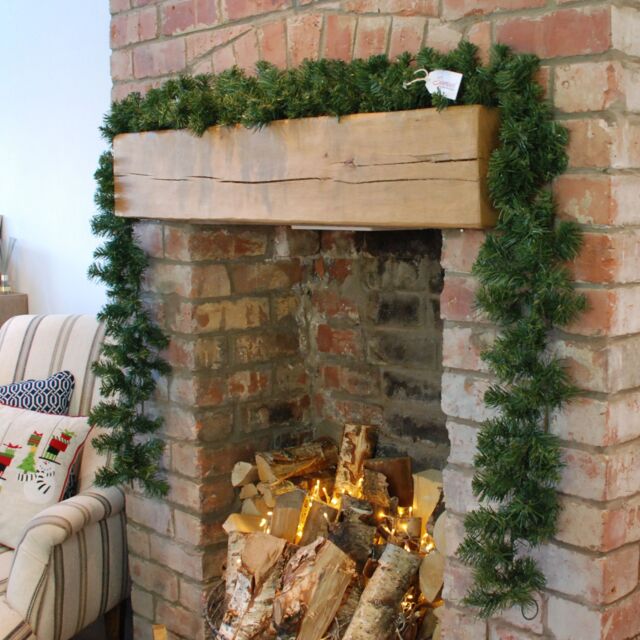 Samuel Alexander 270cm (9ft) x 20cm Pine Christmas Garland Plain Green - Size: 270 cm (9ft) x 20 cm - image 1