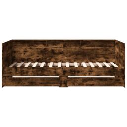 Berkfield Home Daybed with Drawers without Mattress Smoked Oak 100x200 cm in Brown - thumbnail 4