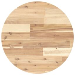 Berkfield Home Table Top Round √ò50x4 cm Solid Wood Acacia in Brown - Size: 50x4 cm - thumbnail 2