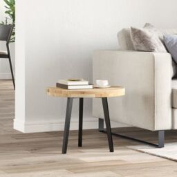 Berkfield Home Table Top Round √ò50x4 cm Solid Wood Acacia in Brown - Size: 50x4 cm - thumbnail 3